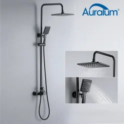 Auralum Regendusche Duschsystem Regenduschset Klassisches Schwarz Inkl. Kopfbrause Handbrause Höhenverstellbar Duschset Für Bad -Garten- & Gewächshäuser Geschäft 1130a52b3b677384a9d1d0ef0127ccad