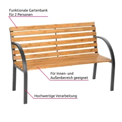 Tectake Gartenbank Micha 2-Sitzer Aus Holz 119,5x 62x83cm - Braun -Garten- & Gewächshäuser Geschäft 1130d0f896aa68a952ef902353c15335