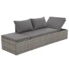 VIDAXL Gartenbett Grau 195×60 Cm Poly Rattan