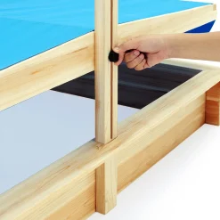 Deuba Spielwerk Sandkasten Midi Mit Dach Höhenverstellbar Neigbar 120x120cm Sandkiste Holz Natur UV 50+ Sonnenschutz Abdeckung Sandbox Sandspielzeug Kinder -Garten- & Gewächshäuser Geschäft 1152423c42228a0cc098d228bf2ac8cc