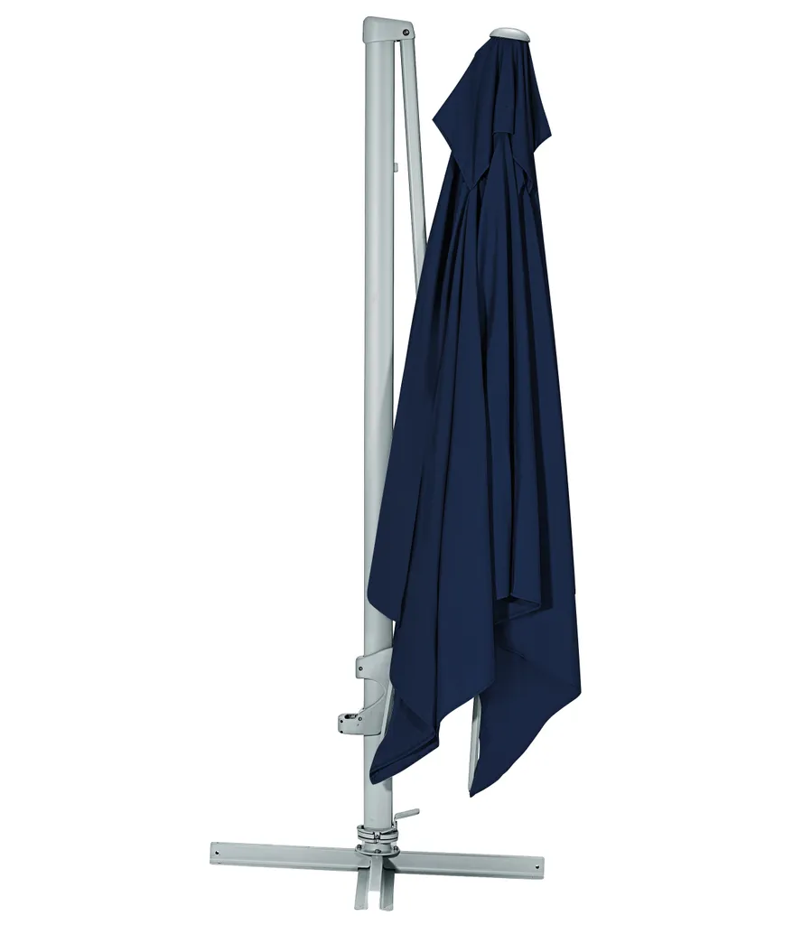 Dehner Ampelschirm Zypern, Eckig, Mit UV-Schutz 80+, 264 X 300 X 300 Cm, Aluminium/Polyester/Stahl, Dunkelblau 2 Dehner Ampelschirm Zypern, Eckig, Mit UV-Schutz 80+, 264 X 300 X 300 Cm, Aluminium/Polyester/Stahl, Dunkelblau – Bild 2