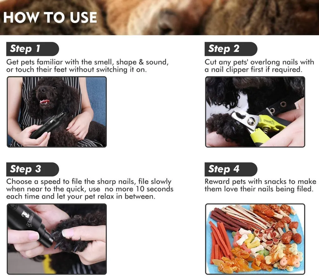 Pecute Krallenschleifer Für Hunde Und Katzen,elektrischer Krallenschneider, 2 Geschwindigkeit USB Aufladbar,Superleise,mit 2 Schleifköpfen (schwarz) 7 Pecute Krallenschleifer Für Hunde Und Katzen,elektrischer Krallenschneider, 2 Geschwindigkeit USB Aufladbar,Superleise,mit 2 Schleifköpfen (schwarz) – Bild 7