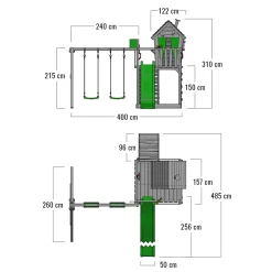 Wickey FATMOOSE Spielturm Klettergerüst HappyHome Mit Schaukel & Rutsche, Spielhaus Mit Sandkasten, Leiter & Spiel-Zubehör - Grün -Garten- & Gewächshäuser Geschäft 118b68302666867d0f01d3835088f797