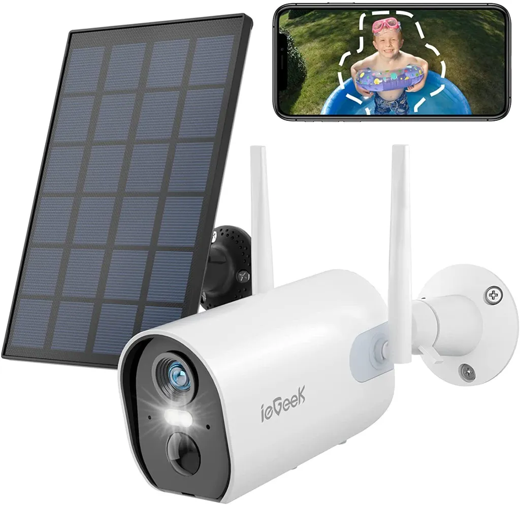 IeGeek 2K 3MP Überwachungskamera Aussen Akku, Kabellose WLAN Kamera Outdoor Mit PIR Bewegungsmelder, Personen/Autoerkennung, Farbnachtsicht, 2-Wege Audio, Arbeit Mit Alexa, IP65 1 IeGeek 2K 3MP Überwachungskamera Aussen Akku, Kabellose WLAN Kamera Outdoor Mit PIR Bewegungsmelder, Personen/Autoerkennung, Farbnachtsicht, 2-Wege Audio, Arbeit Mit Alexa, IP65