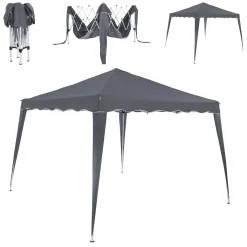 Deuba Pavillon Pop-Up 3x3m UV-Schutz 50+ Wasserdicht Faltbar Inkl. Tasche Faltpavillon Zelt Capri, Farbe:anthrazit -Garten- & Gewächshäuser Geschäft 11a8a884eb46cca4a3168d31e6e408c0