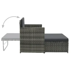 VidaXL 2-tlg. Garten-Lounge-Set Mit Auflagen Poly Rattan Grau -Garten- & Gewächshäuser Geschäft 11c6ce2bee9249282147c0ec0a3127cc