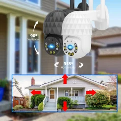 Digoo GUUDGO 2MP PTZ Überwachungskamera Aussen WLAN Dome WiFi IP Kamera Outdoor Digitaler Zoom Mit Bewegungsmelder, Automatische Verfolgung, 30m Nachtsicht In Farbe, SD-Kartenslot, Weiß -Garten- & Gewächshäuser Geschäft 11c772ca79d7b2c1748eeba993e2c89b