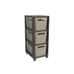 ROTHO Tower 3 X 16 L BRISEN Mit Rollen, Farbe:Cappuccino