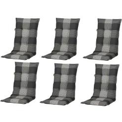 Madison 6er Set Hochlehner Gartenstuhl Auflagen Grau