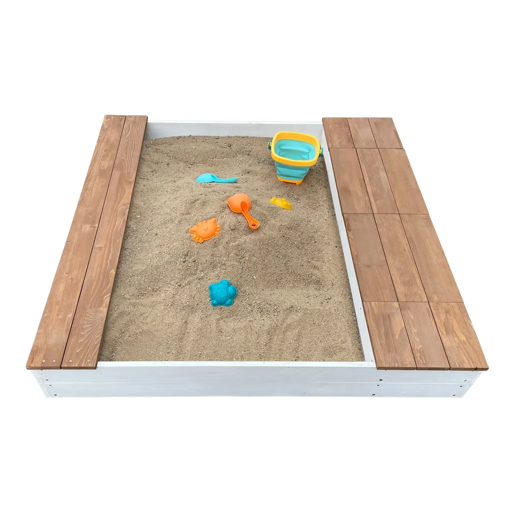 AXI Evy Sandkasten Aus Holz Mit Wasserbehälter, Sitzbank & Stauraum | Sandbox Für Kinder In Weiß & Braun Mit Abdeckung & Plane | 119 X 117 Cm 8 AXI Evy Sandkasten Aus Holz Mit Wasserbehälter, Sitzbank & Stauraum | Sandbox Für Kinder In Weiß & Braun Mit Abdeckung & Plane | 119 X 117 Cm – Bild 8