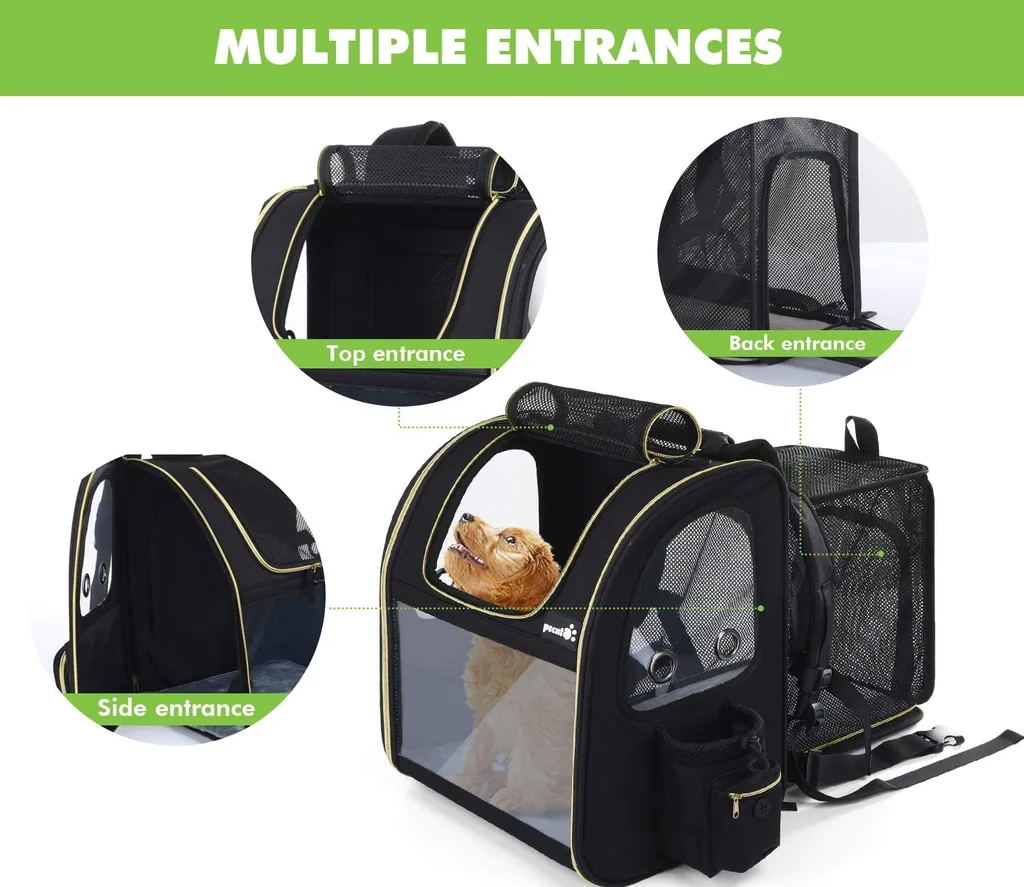 Pecute Hundetransportboxen Haustier Rucksack Hunderucksack Bis 5kg,mit Transparentes Fenster Schwarz,Erweiterbar Faltbar, Für Hunde Katzen Haustiere(34 * 27 * 42cm) 6 Pecute Hundetransportboxen Haustier Rucksack Hunderucksack Bis 5kg,mit Transparentes Fenster Schwarz,Erweiterbar Faltbar, Für Hunde Katzen Haustiere(34 * 27 * 42cm) – Bild 6
