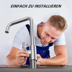 Wasserhahn Küche Edelstahl, M Mehoom Küchenarmatur 360° Drehbar, Mischbatterie Küche Mit Abnehmbarer ABS Sprudler, Spültischarmatur Mit G3/8'' Anschlüsse, Keramikkartusche, Hoher Auslauf (245mm) -Garten- & Gewächshäuser Geschäft 1315e27197f7a5541dddb92a7b6999ca