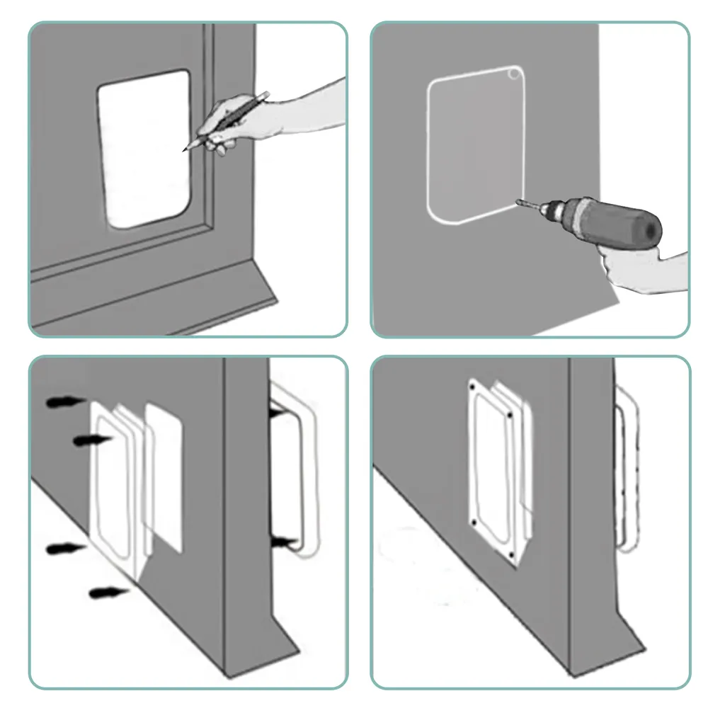 EINFEBEN Katzenklappe Katzenklappen Haustiertür Katzentür 4 Wege Für Hunde Hundeklappe Für Katzen 7 EINFEBEN Katzenklappe Katzenklappen Haustiertür Katzentür 4 Wege Für Hunde Hundeklappe Für Katzen – Bild 7