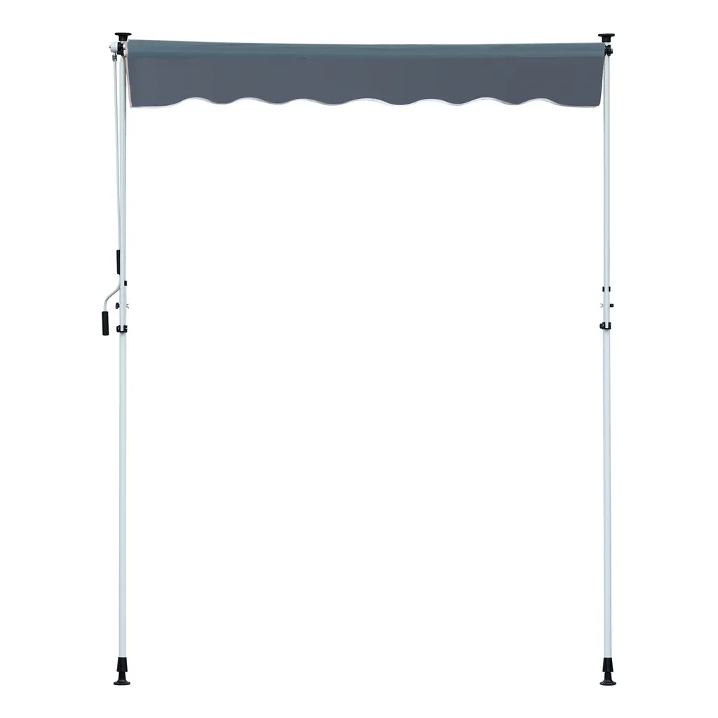 Outsunny Markise Klemmmarkise Sonnenschutz Faltarm Handkurbel Balkon Alu Cremeweiß 3x1,2cm 3 Outsunny Markise Klemmmarkise Sonnenschutz Faltarm Handkurbel Balkon Alu Cremeweiß 3x1,2cm – Bild 3