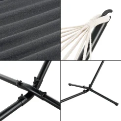 En.casa Hängematte Mit Gestell Hängeschaukel 200 X 100 Cm Indoor Outdoor Baumwolle Bis 120 Kg Dunkelgrau -Garten- & Gewächshäuser Geschäft 1339cce605a51f61e50787b4f89b117a