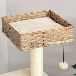 PawHut Rattan Katzenbaum Kratzbaum Kätzchen Möbel Mit Katzenhöhle Ballspielzeug Sisal Weiche Plüsch PE Höhe 108 Cm Braun+Beige 15 PawHut Rattan Katzenbaum Kratzbaum Kätzchen Möbel Mit Katzenhöhle Ballspielzeug Sisal Weiche Plüsch PE Höhe 108 Cm Braun+Beige -Garten- & Gewächshäuser Geschäft 1352754c63a51346e70e396ca9c00a0c