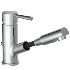 F.J.Schütte Cornwall Waschtischarmatur Mit Herausziehbarer Haarbrause, Chrom - 20150