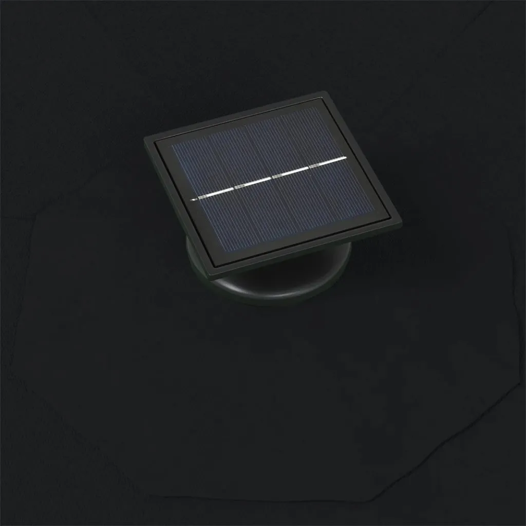 VidaXL Sonnenschirm Wandmontage Mit LEDs Und Metallmast 300 Cm Schwarz 5 VidaXL Sonnenschirm Wandmontage Mit LEDs Und Metallmast 300 Cm Schwarz – Bild 5