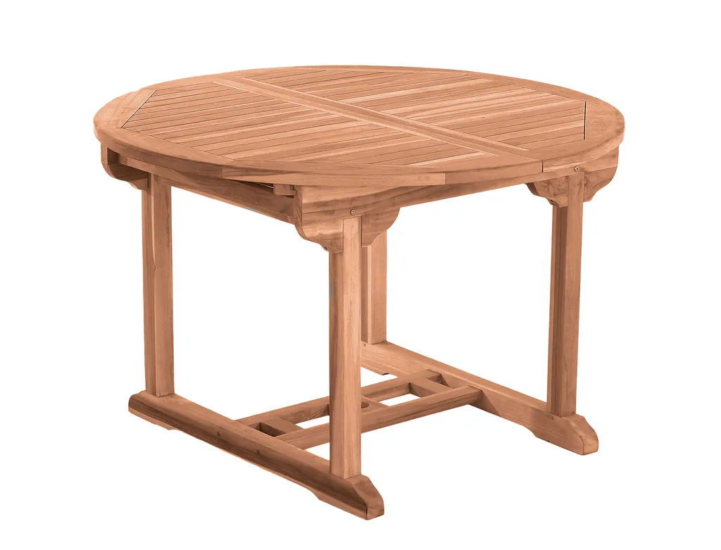 Möbilia Gartentisch Rund 120 Cm | Ausziehbar Auf 170 Cm | Mit Schirmaussparung | B 120 X T 120 X H 75 Cm | Natur | 11020016 | Serie GARTEN 3 Möbilia Gartentisch Rund 120 Cm | Ausziehbar Auf 170 Cm | Mit Schirmaussparung | B 120 X T 120 X H 75 Cm | Natur | 11020016 | Serie GARTEN – Bild 3