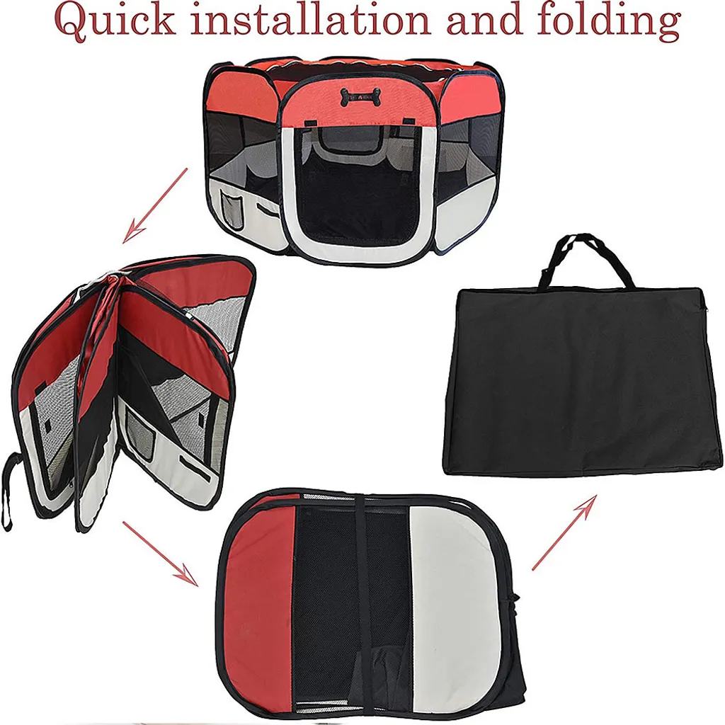 Mucola Welpenlaufstall Rot Faltbar Welpenauslauf Tierlaufstall Gehege Hunde Laufstall 2 Mucola Welpenlaufstall Rot Faltbar Welpenauslauf Tierlaufstall Gehege Hunde Laufstall – Bild 2