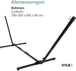VITA5 Hängemattengestell Outdoor - Hängemattengestell Für Hängematten - Stabiles Stahl Hängematte Mit Gestell Klappbar - Tragbarer Ständer Für Hängematte (Ohne Getränkehalter) -Garten- & Gewächshäuser Geschäft 14164707b84f55d85c2814ea2ba869c3