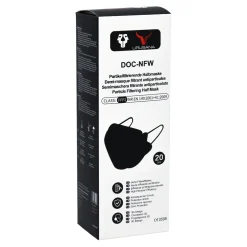 Urusana Partikelfiltrierende Halbmaske FFP2 | CE0598 (20 Stück) Schwarz