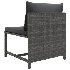 VidaXL 10-tlg. Garten-Lounge-Set Mit Kissen Poly Rattan Grau -Garten- & Gewächshäuser Geschäft 1445ce281b6f03947203208f9e185807
