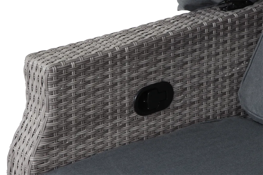 Siena Garden Sonneninsel Sofabett Capri, Flächen Aus Gardino-Geflecht In Flint Grey, Kissen Aus Polyester In Grau 2 Siena Garden Sonneninsel Sofabett Capri, Flächen Aus Gardino-Geflecht In Flint Grey, Kissen Aus Polyester In Grau – Bild 2