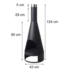 Mendler Gartenofen HWC-K90, Gartenkamin Terrassenkamin Terrassenofen, Schürhaken Feuerstelle 120x43cm Schwarz -Garten- & Gewächshäuser Geschäft 14769561c49c53fec5e8aa6b2f260a4b