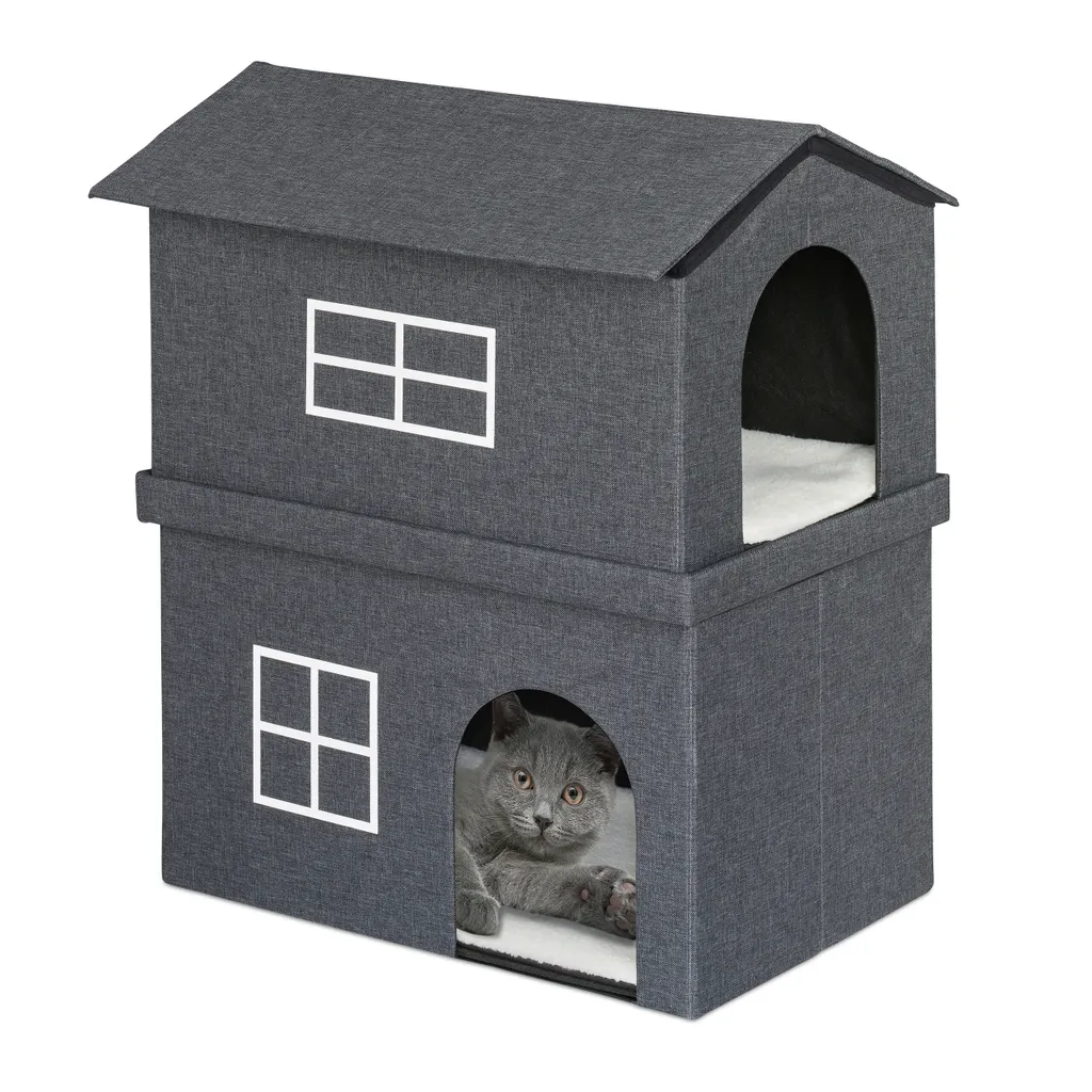 Relaxdays Katzenhaus 2 Etagen Für Drinnen 1 Relaxdays Katzenhaus 2 Etagen Für Drinnen