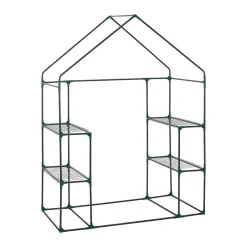 Juskys Foliengewächshaus 1 M² Aufrollbare Tür - Gewächshaus Für Tomaten - Stabiles Balkon Treibhaus Mit 4 Ebenen, Großem Eingang, PVC-Abdeckung -Garten- & Gewächshäuser Geschäft 149edabff59af5b512afa2d9e714a038