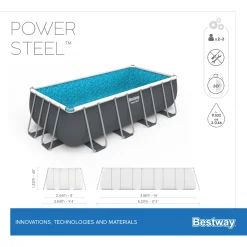 Bestway® Power Steel™ Frame Pool Komplett-Set Mit Sandfilteranlage 488 X 244 X 122 Cm, Grau, Eckig -Garten- & Gewächshäuser Geschäft 149ff301bc60e3f59b29a4f81f72a472