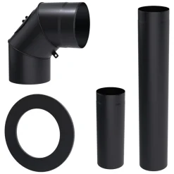 Kratki Schornstein-Montagesatz Aus Schwarzem Stahl Fi 180
