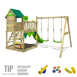 Wickey FATMOOSE Spielturm Klettergerüst JazzyJungle Mit Schaukel & Rutsche, Spielhaus Mit Sandkasten, Leiter & Spiel-Zubehör - Apfelgrün -Garten- & Gewächshäuser Geschäft 1551f206e65c262b8130c7021c29c0d8