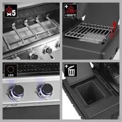 Maxxworld LANDMANN Gasgrill 5.1 MaxX Gartengrill BBQ Gasgrillwagen Gasbrenner Edelstahl 10 Maxxworld LANDMANN Gasgrill 5.1 MaxX Gartengrill BBQ Gasgrillwagen Gasbrenner Edelstahl -Garten- & Gewächshäuser Geschäft 1563af43a0149ddfc033ef548fe543ce