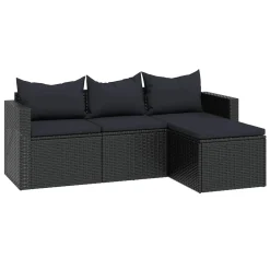 VidaXL Garten-Lounge-Set Schwarz Poly Rattan -Garten- & Gewächshäuser Geschäft 15721e85b4f82967708f30f929cb967a