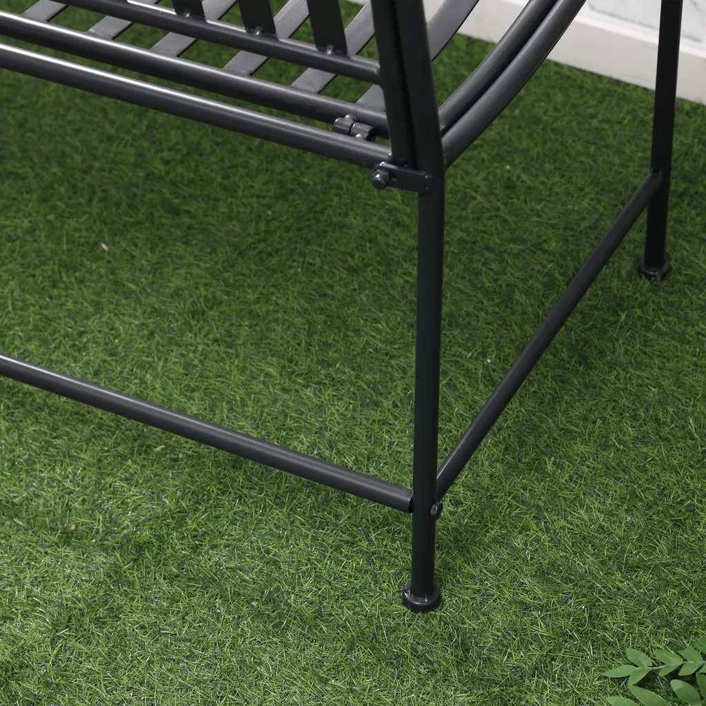 HOMCOM Outsunny Gartenbank Sitzbank Parkbank 2-Sitzer Metallbank Stahlrahmen Mit Armlehne Für Garten Balkon Und Terrasse Bis 220 Kg Belastbar Grau 15,5 X 54 X 96 Cm 7 HOMCOM Outsunny Gartenbank Sitzbank Parkbank 2-Sitzer Metallbank Stahlrahmen Mit Armlehne Für Garten Balkon Und Terrasse Bis 220 Kg Belastbar Grau 15,5 X 54 X 96 Cm – Bild 7