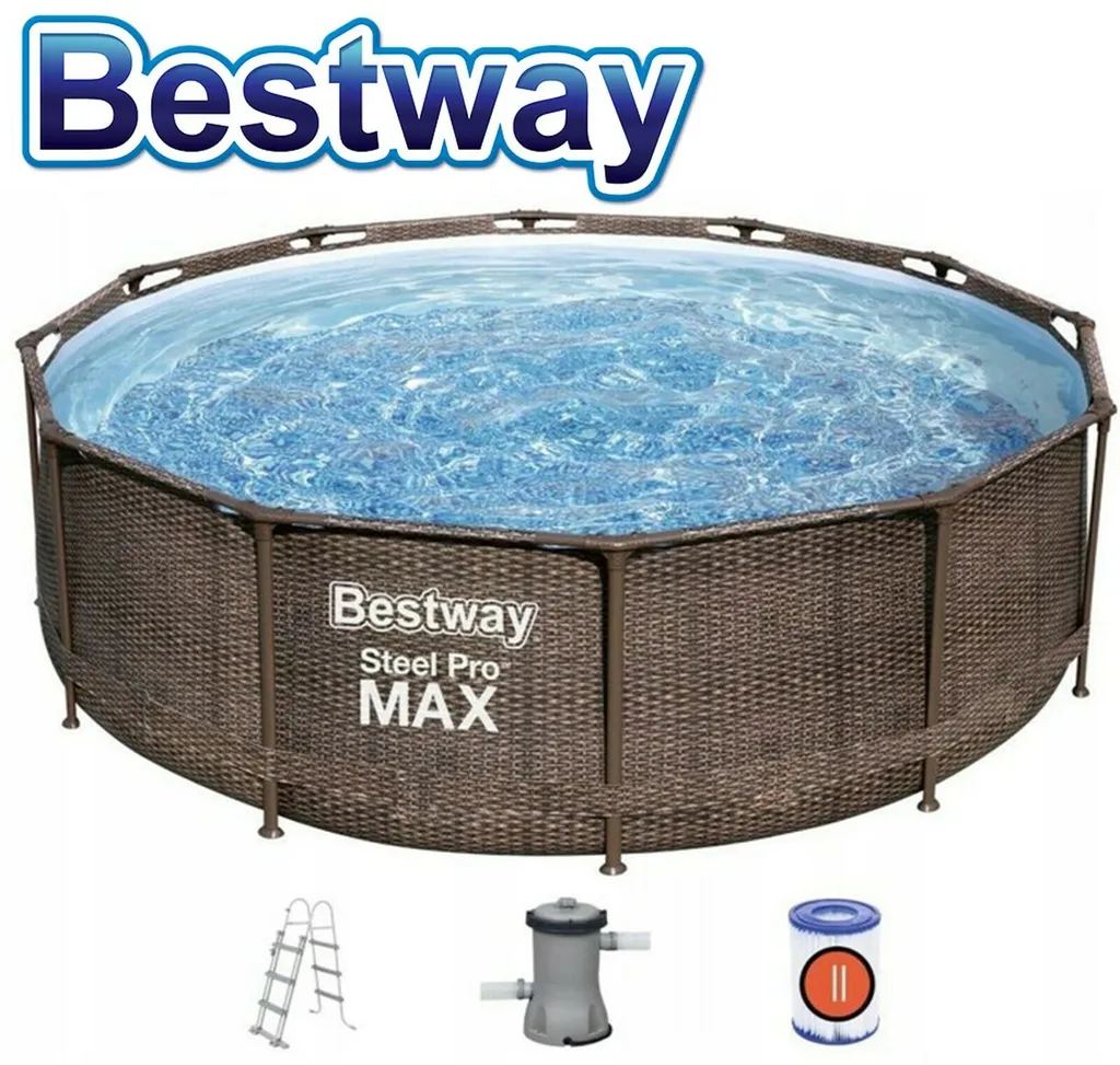 BESTWAY 56709 Steel Pro Max Frame Pool Set Rund Filterpumpe Leiter Braun 366x100 13 BESTWAY 56709 Steel Pro Max Frame Pool Set Rund Filterpumpe Leiter Braun 366x100 – Bild 13