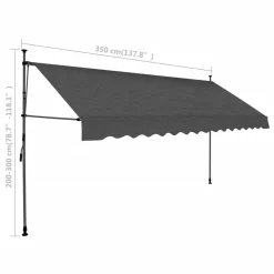 VidaXL Einziehbare Markise Handbetrieben Mit LED 350 Cm Anthrazit -Garten- & Gewächshäuser Geschäft 15cdb32a6d38e82000f0044006dc8f32