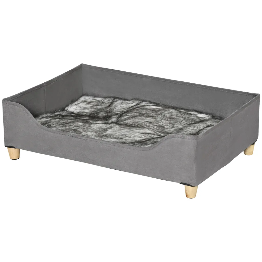 PawHut Haustiersofa Katzensofa Hundematte Hundecouch Hundebett Mit Kissen Indoor Modernes Sofa Für Kleine Hunde Weich Gepolstert Waschbarer Bezug Kiefernholz Grau 81 X 56 X 23,5 Cm 1 PawHut Haustiersofa Katzensofa Hundematte Hundecouch Hundebett Mit Kissen Indoor Modernes Sofa Für Kleine Hunde Weich Gepolstert Waschbarer Bezug Kiefernholz Grau 81 X 56 X 23,5 Cm