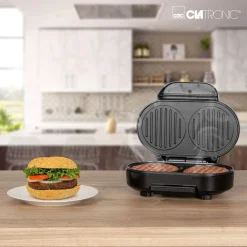 Clatronic HBM 3696 Hamburger-Grill, 2 Große Grillflächen, 2 Kontrollleuchten, Herausnehmbarer Fettauffangbehälter, 1.000 Watt -Garten- & Gewächshäuser Geschäft 165f9b7d199897657eea2e18a6993de7
