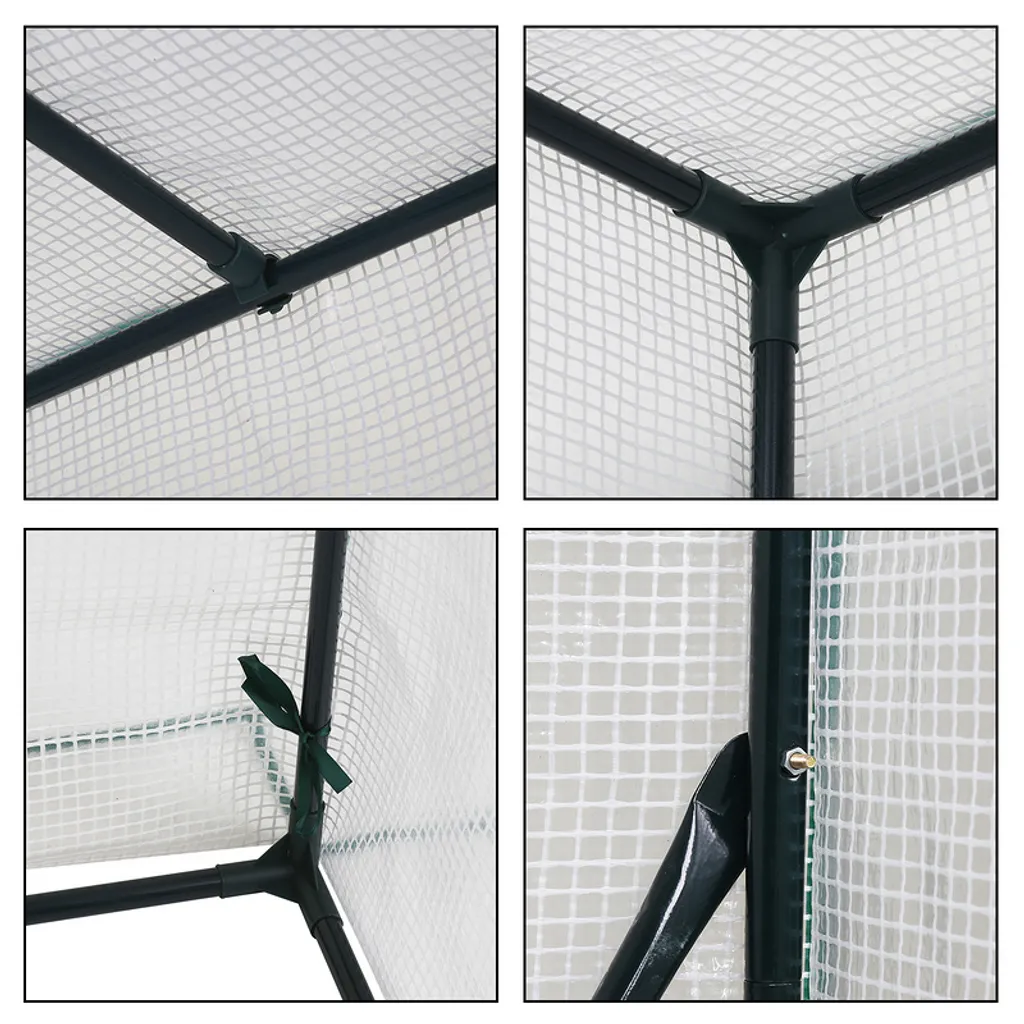 EINFEBEN Foliengewächshaus Gewächshäuser Mit PE Gitterfolie Treibhaus Tomatenhaus Pflanzenhaus 100x50x150cm Gewächshäuser 4 EINFEBEN Foliengewächshaus Gewächshäuser Mit PE Gitterfolie Treibhaus Tomatenhaus Pflanzenhaus 100x50x150cm Gewächshäuser – Bild 4