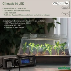 Romberg Climatic M LED Gewächshaus 38 X 24 X 19 Cm + Heizmatte 7 Romberg Climatic M LED Gewächshaus 38 X 24 X 19 Cm + Heizmatte -Garten- & Gewächshäuser Geschäft 16d76532e3a41a6ad24869fdff83f590
