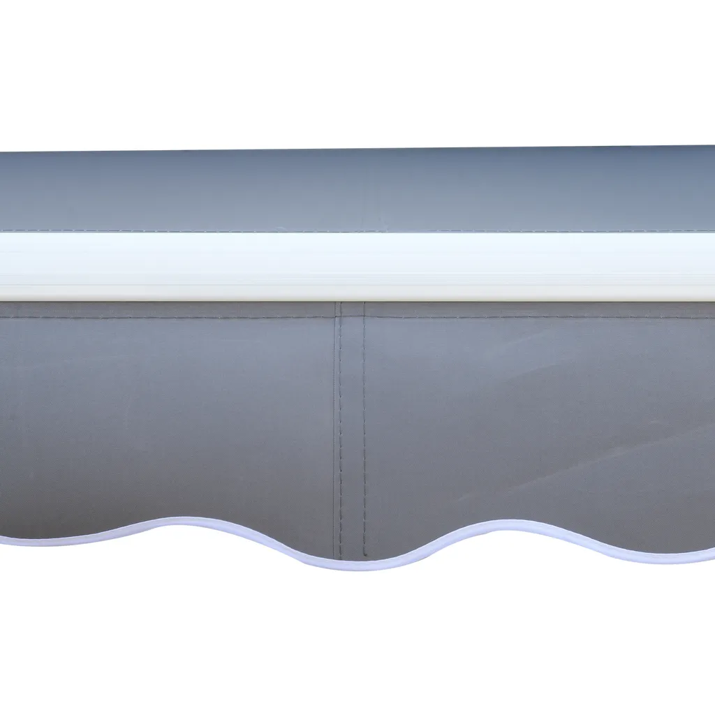 Outsunny Markise Gelenkarmmarkise Sonnenschutz 3,5x2,5m Mit Handkurbel Grau Alu+Polyester 10 Outsunny Markise Gelenkarmmarkise Sonnenschutz 3,5x2,5m Mit Handkurbel Grau Alu+Polyester – Bild 10
