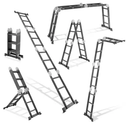 STAHLWERK Mehrzweckleiter 150 Kg Alu Klappleiter Trittleiter Aluminiumleiter