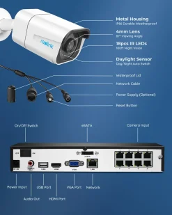 Reolink 4K Überwachungskamera Aussen Set, 8CH Videoüberwachung Mit 4X 8MP PoE IP Kamera Und 2TB HDD NVR Für 24/7 Aufnahme, Personenerkennung Und Fahrzeugerkennung, IP66, RLK8-800B4-A -Garten- & Gewächshäuser Geschäft 172b6e9684c2f5c3c72d9d62815e73db