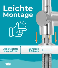 Calmwaters® Küchenarmatur Mit Brause Ausziehbar - 360° Drehbar - Flexibel Mit Hohem Auslauf - Küchenarmatur Ausziehbar Honest Extra - Chrom -Garten- & Gewächshäuser Geschäft 174ba3fae06bf984604a14cb59d03f60