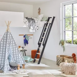 Treppen Intercon Raumspartreppe Intercon Vario 3 Mit 12 Stufen Bis Max. 290 Cm, Lava-Anthrazit, Fichte | Raumspartreppe Mit Metallwangen Und Holzstufen Lässt Sich An Die Wand Schieben Und Spart Platz