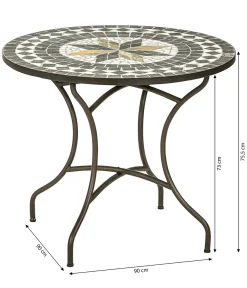 Dehner Mosaiktisch Diana, Ø 90 Cm, Höhe 75 Cm, Stahl/Stein, Braun/grau/weiß -Garten- & Gewächshäuser Geschäft 1776e6d9cc87b03e7fabb4a2d9172ce7