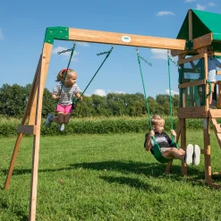 Backyard Discovery Spielturm Buckley Hill Aus Holz | XXL Spielhaus Für Kinder Mit Rutsche, Schaukel Und Kletterleiter | Stelzenhaus Für Den Garten -Garten- & Gewächshäuser Geschäft 17896f4d66d03bd30ceeab02719426f6